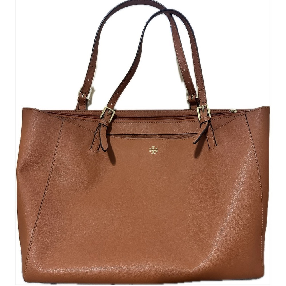 Tory Burch Large Saffiano Leather York Tote in Cognac - Picture 4 of 11